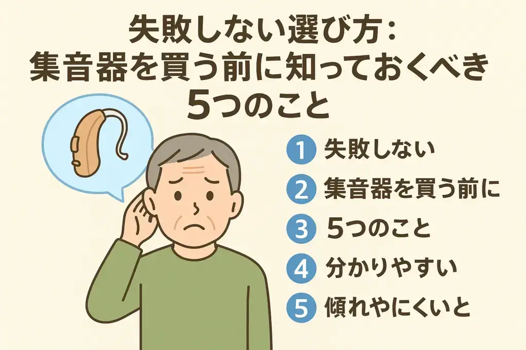 失敗しない選び方：集音器を買う前に知っておくべき5つのこと